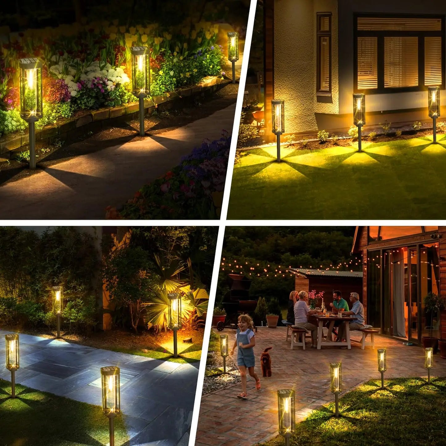 Solar Pathway Lights 2 Pieces Outdoor LED Garden Landscape Lights