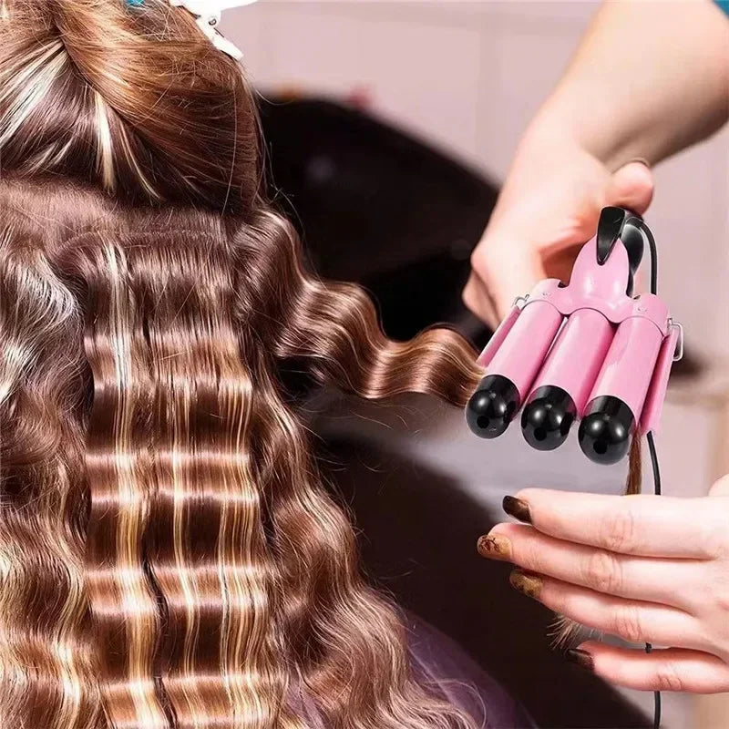 Professional Curler Ceramic Triple Barrel Hair Waver Styling Tool