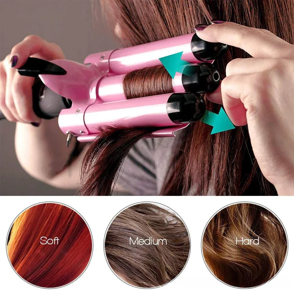 Professional Curler Ceramic Triple Barrel Hair Waver Styling Tool