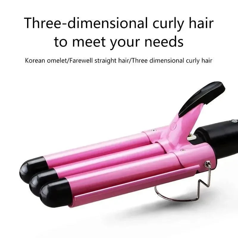 Professional Curler Ceramic Triple Barrel Hair Waver Styling Tool