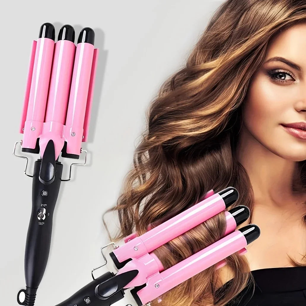 Professional Curler Ceramic Triple Barrel Hair Waver Styling Tool