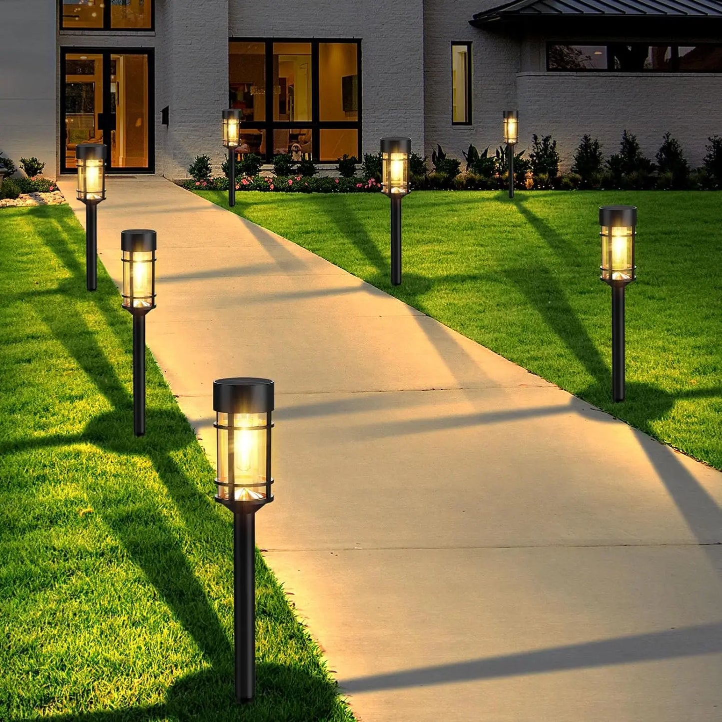 Solar Pathway Lights 2 Pieces Outdoor LED Garden Landscape Lights
