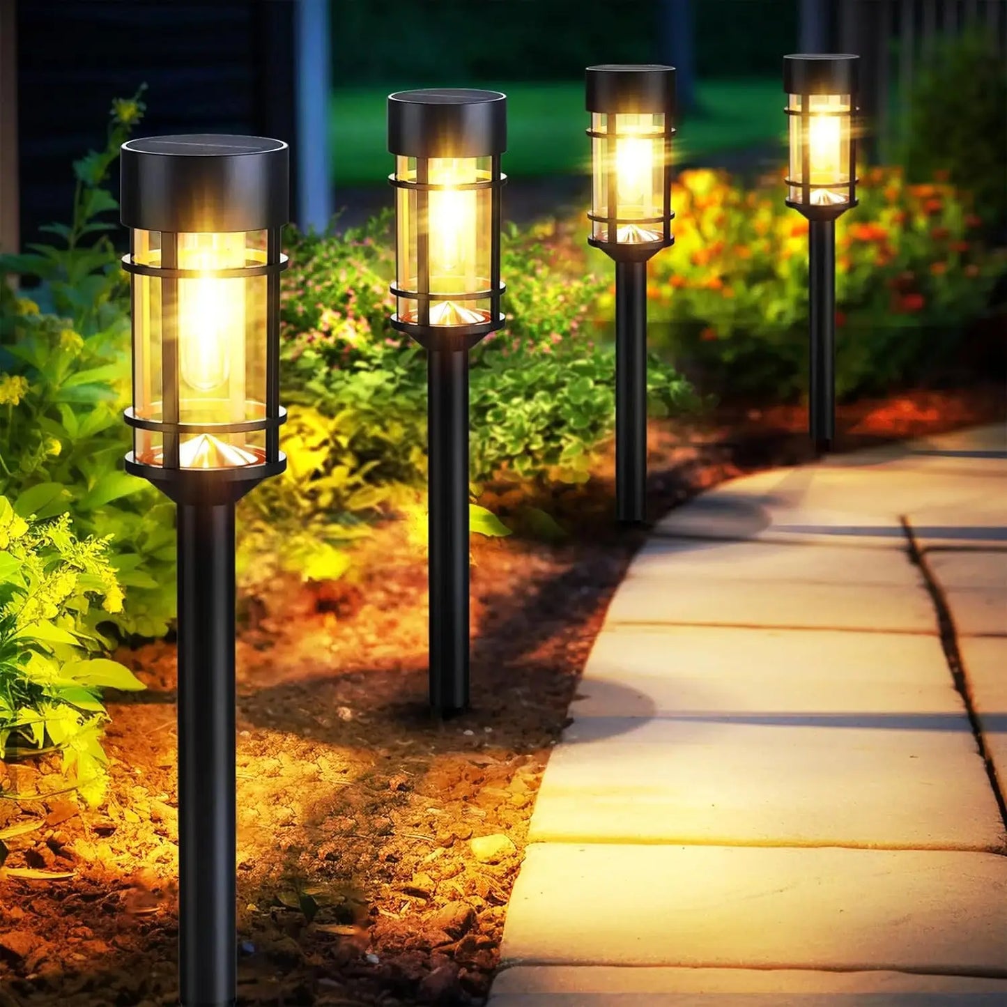Solar Pathway Lights 2 Pieces Outdoor LED Garden Landscape Lights