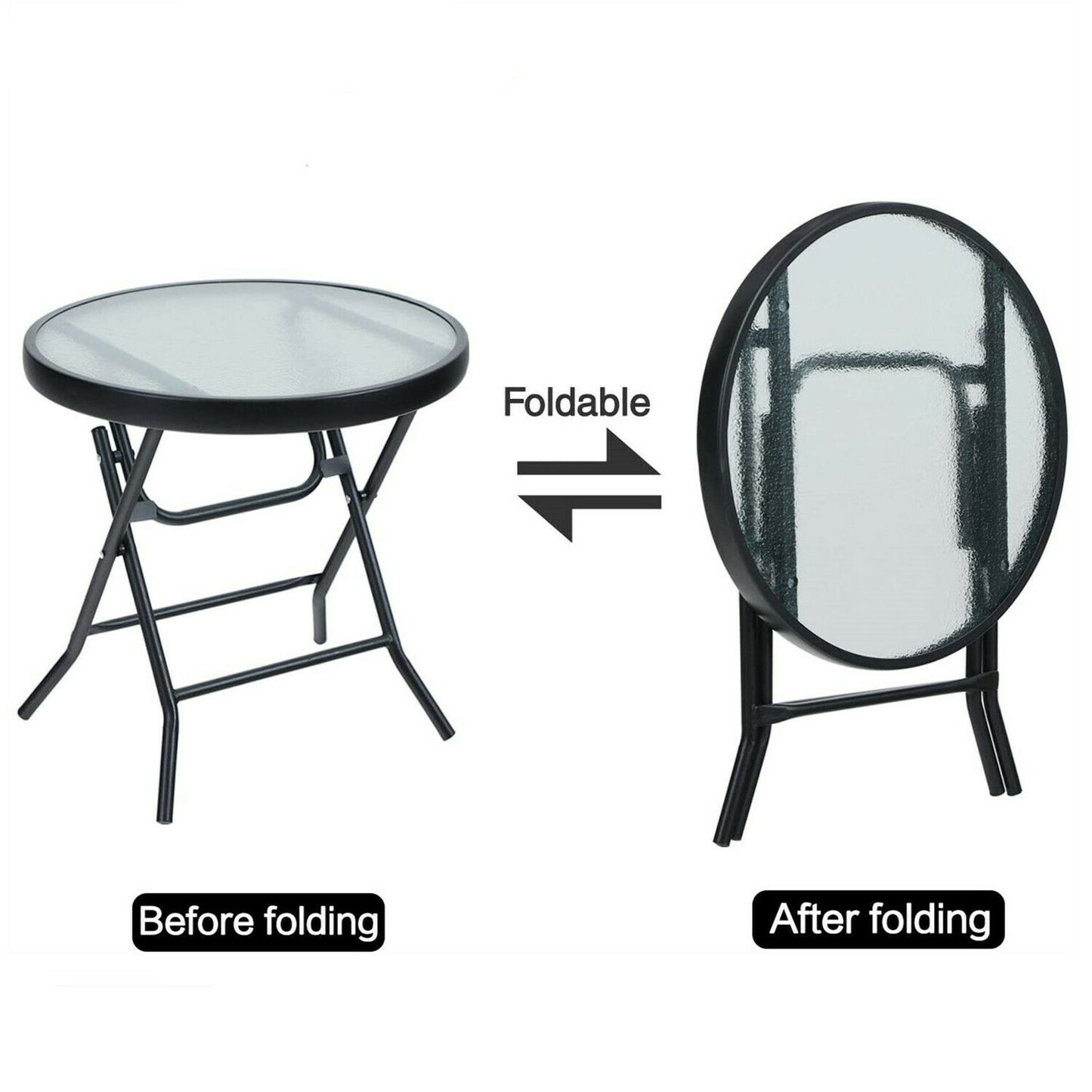 Round Coffee Table Living Room Side Table Outdoor Folding Tables - Dealjas