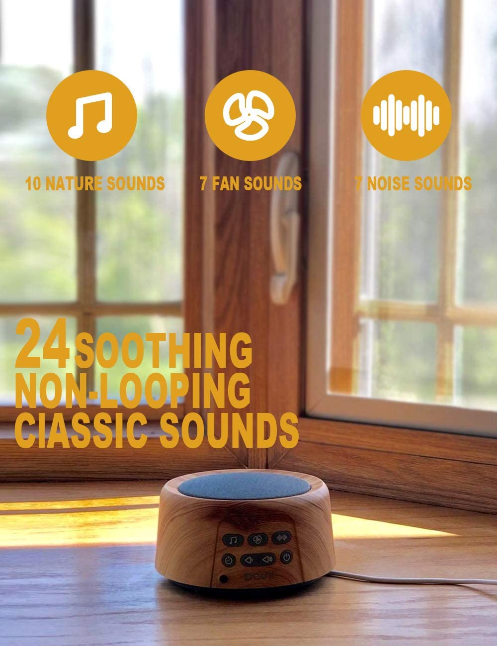 White Noise Machine with 24 Soothing Sounds for Baby Sleep Therapy - Dealjas