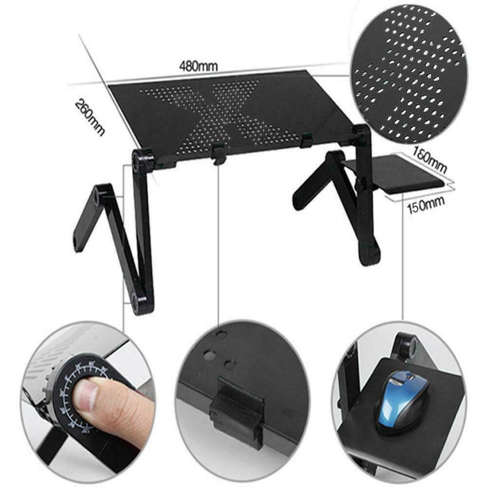 Laptop Stand for Desk Adjustable Portable Foldable Lap Standing Desk Table Bed - Dealjas