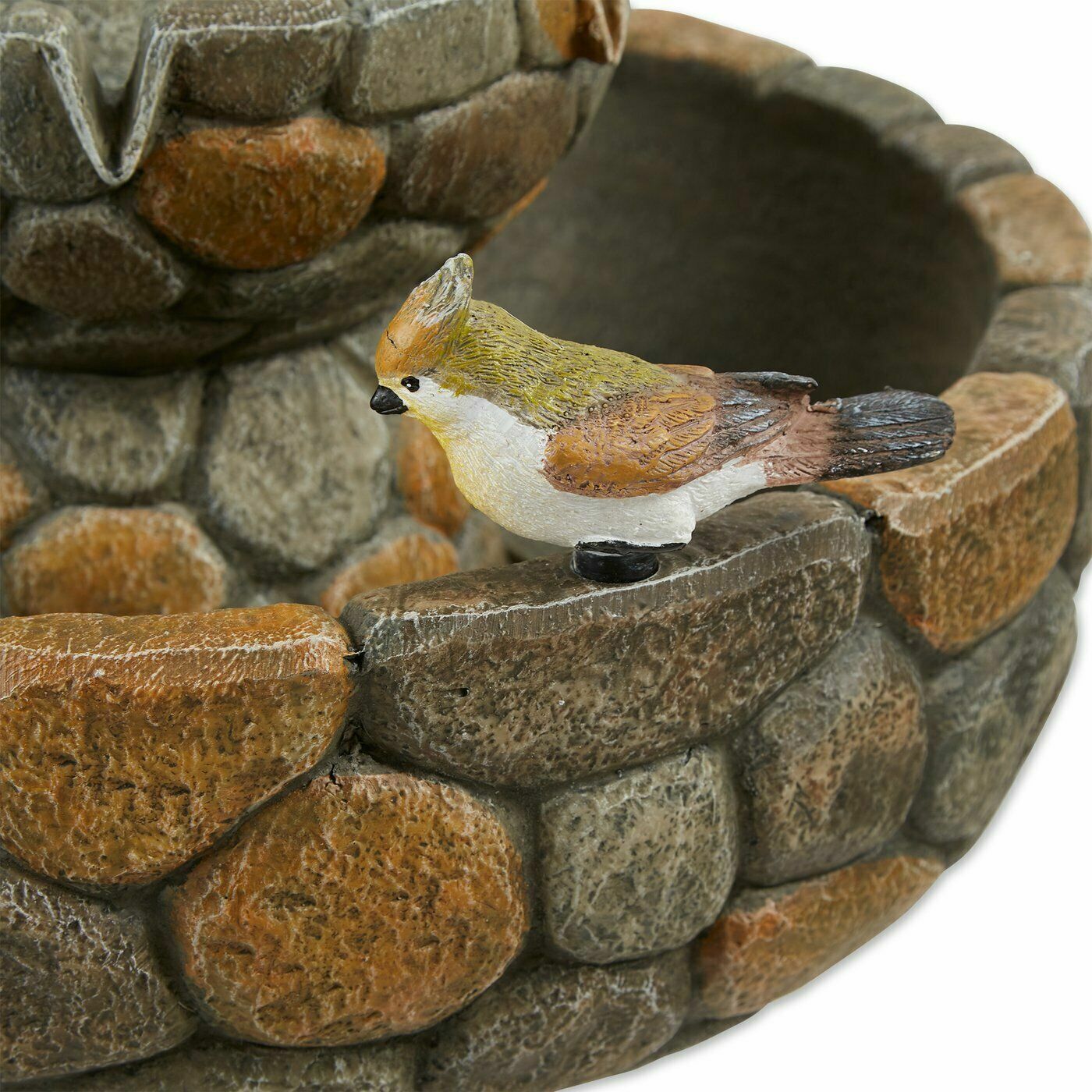 Stone Water Fountain Outdoor Waterfall Garden Solar Water Feature - Dealjas