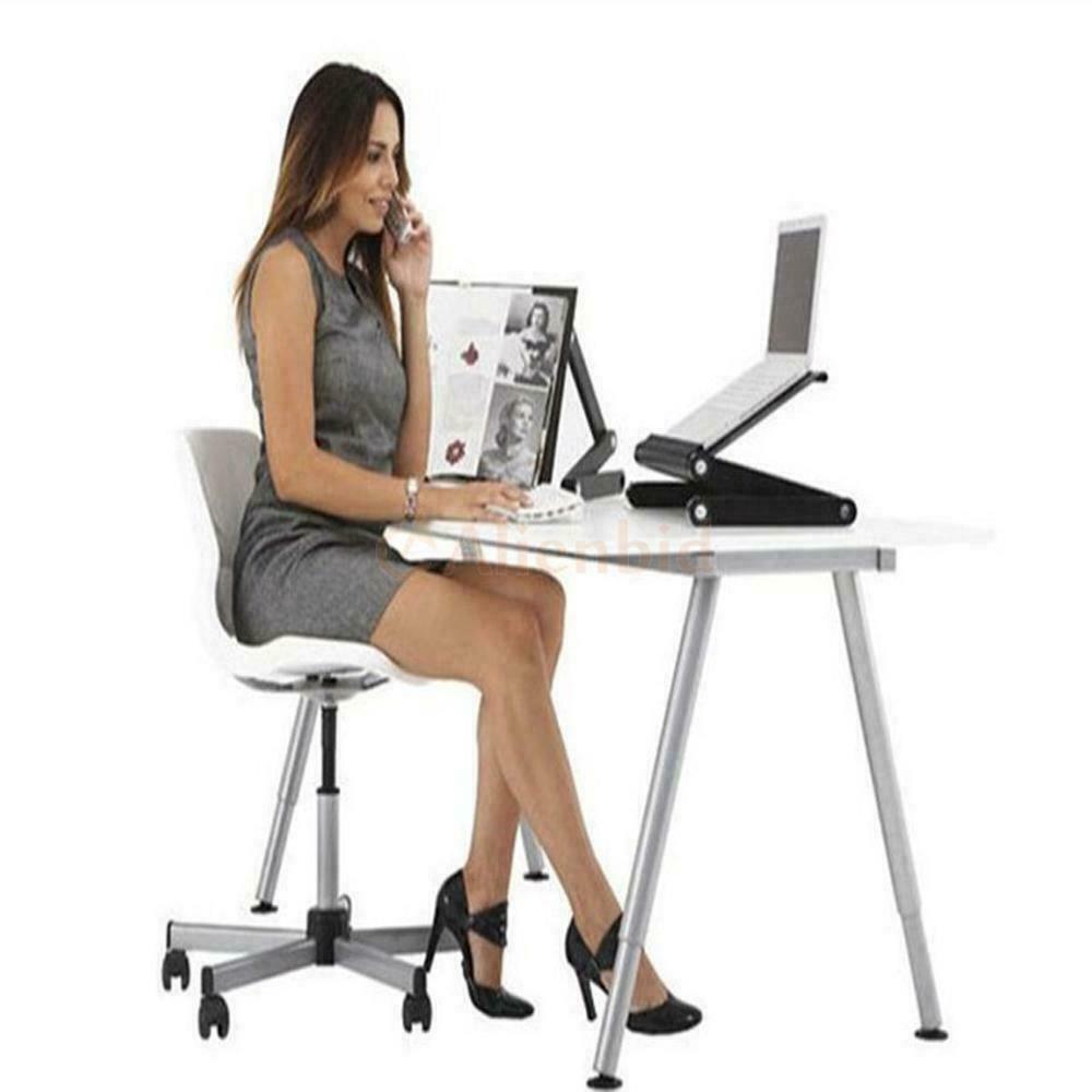 Laptop Stand for Desk Adjustable Portable Foldable Lap Standing Desk Table Bed - Dealjas