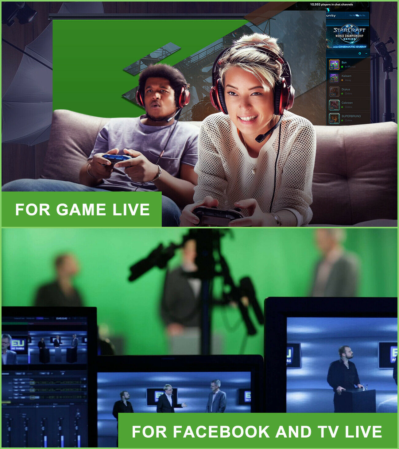 Green Screen Photography Backdrop Chroma Key Panel for Streaming - Dealjas