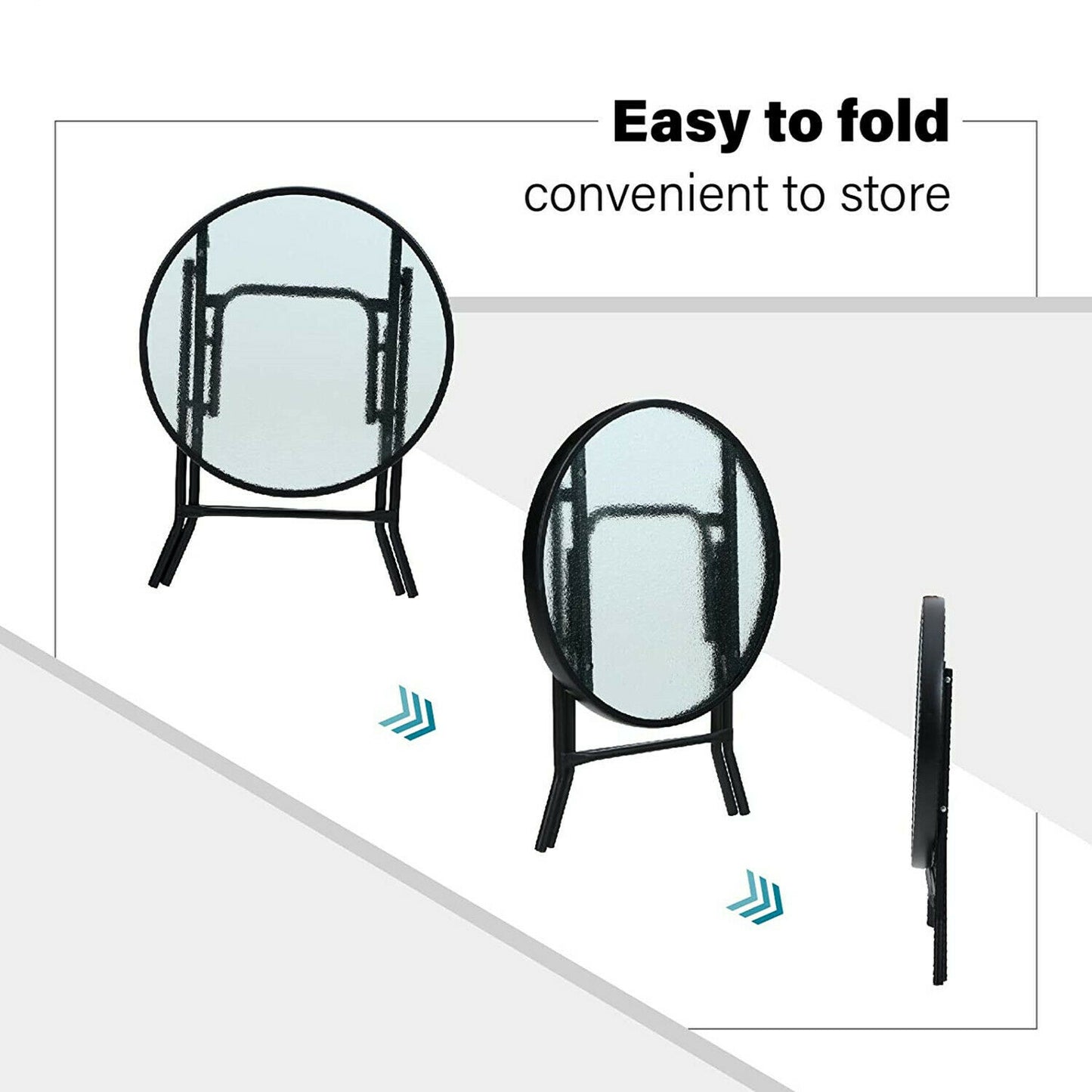 Round Coffee Table Living Room Side Table Outdoor Folding Tables - Dealjas
