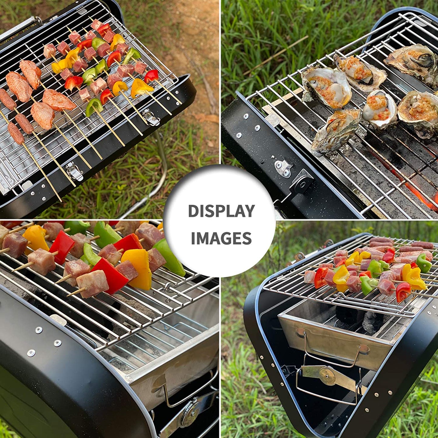Portable Charcoal Grill Barbecue Small Camping Tabletop BBQ Cooking - Dealjas