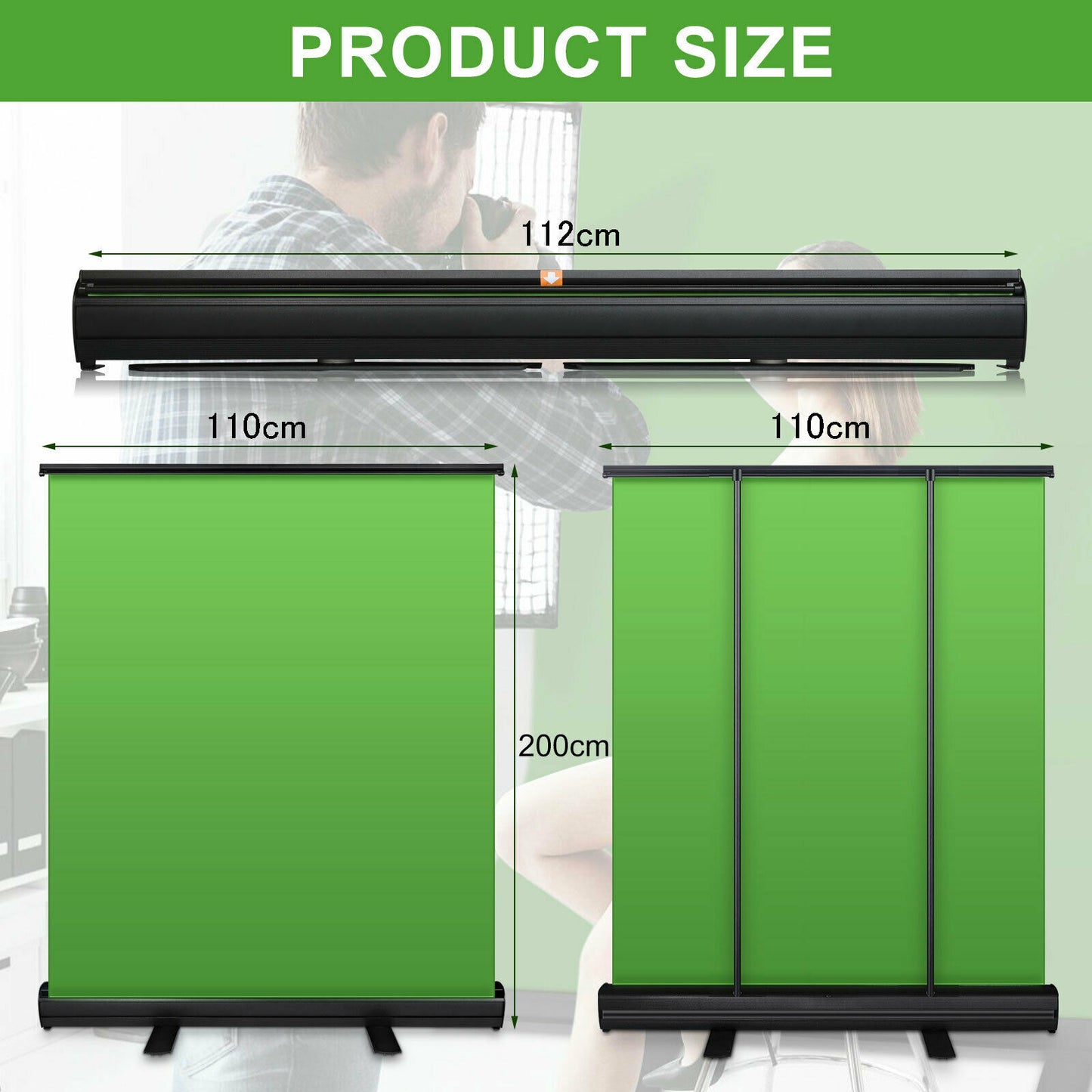 Green Screen Photography Backdrop Chroma Key Panel for Streaming - Dealjas