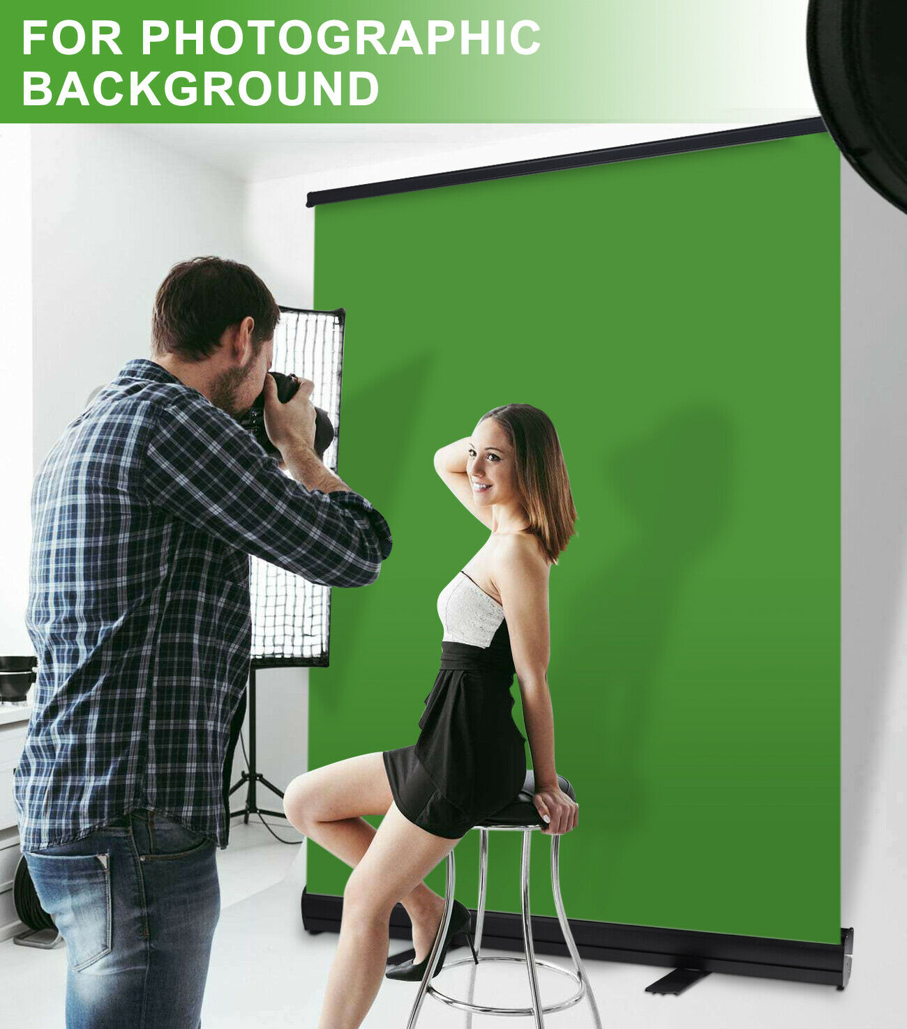 Green Screen Photography Backdrop Chroma Key Panel for Streaming - Dealjas
