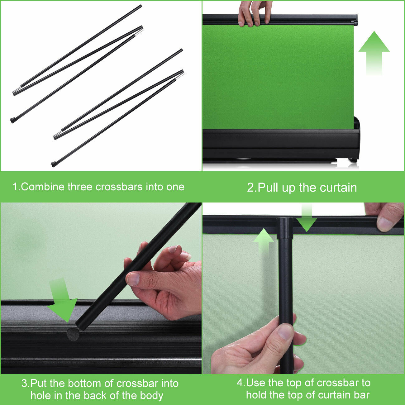 Green Screen Photography Backdrop Chroma Key Panel for Streaming - Dealjas