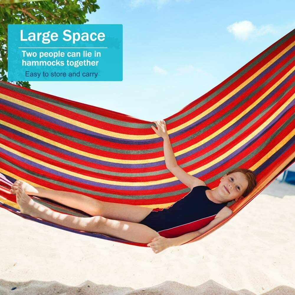 Camping Hammock Outdoor Double Hanging Chair Portable Two Person Swing - Dealjas