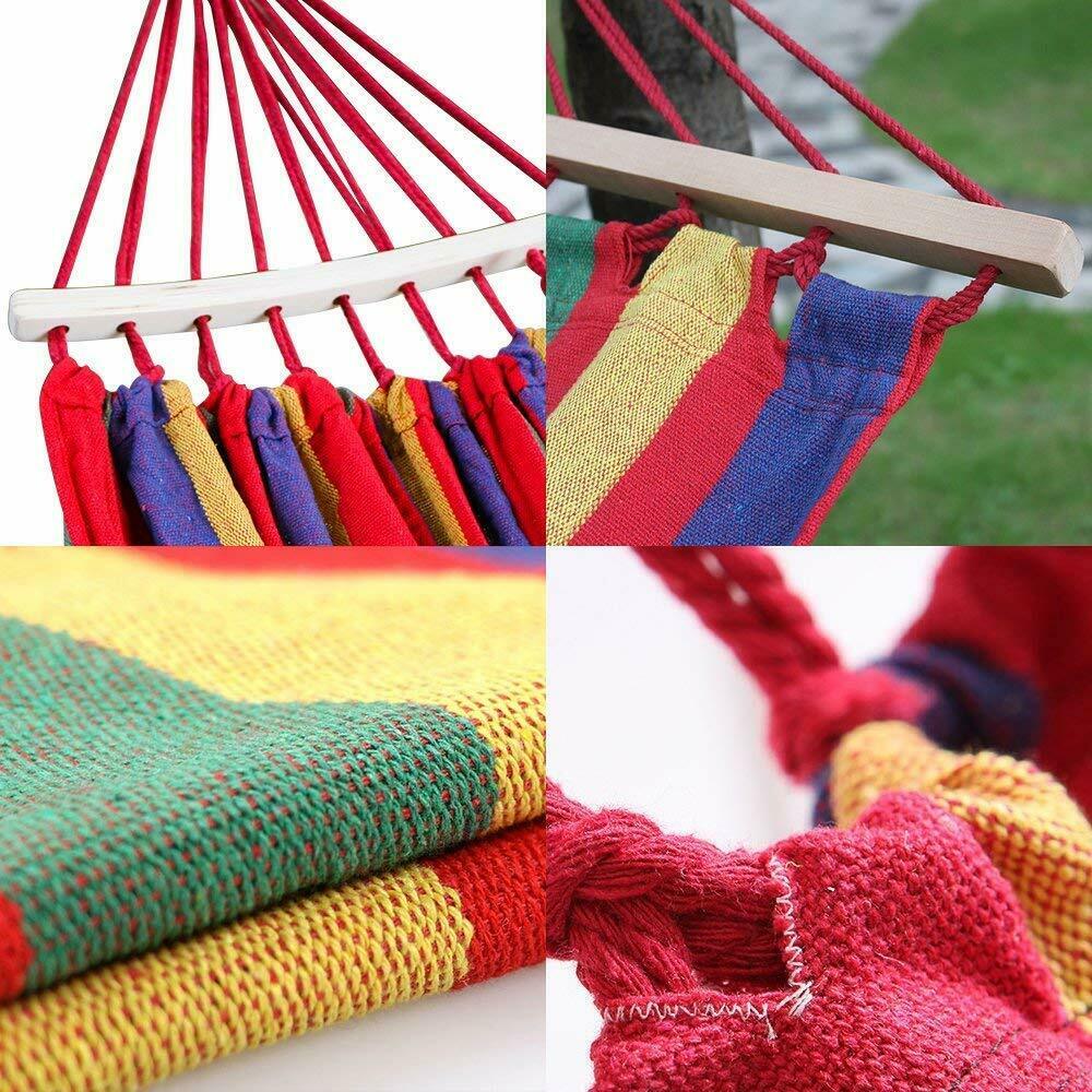 Camping Hammock Outdoor Double Hanging Chair Portable Two Person Swing - Dealjas