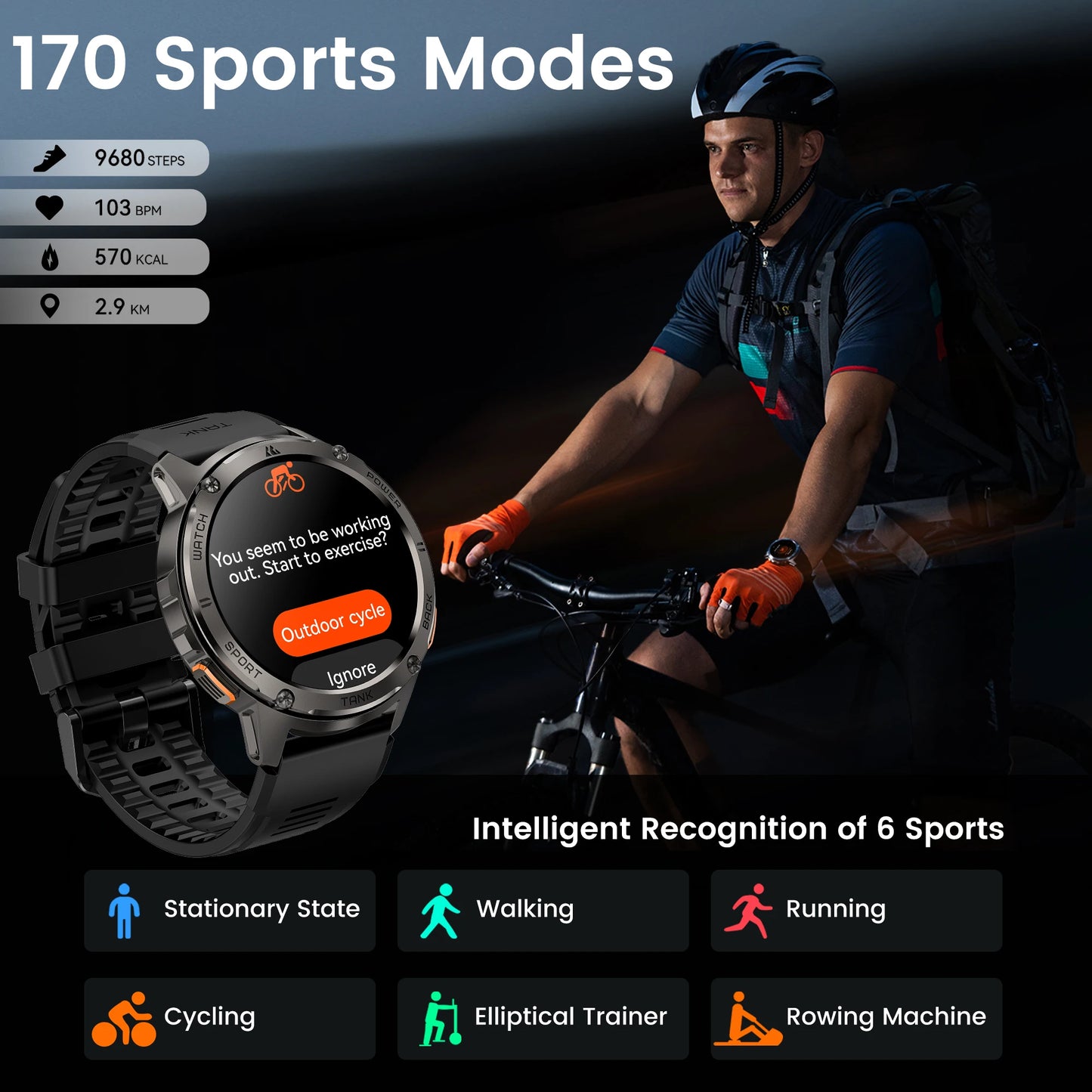 KOSPET Tank T Rugged Fitness Smartwatch