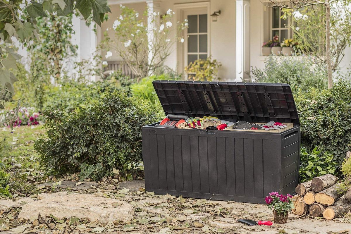 Outdoor Storage Bench 71 Gallon Patio Cushion Organizer Garden Seat Box - Dealjas