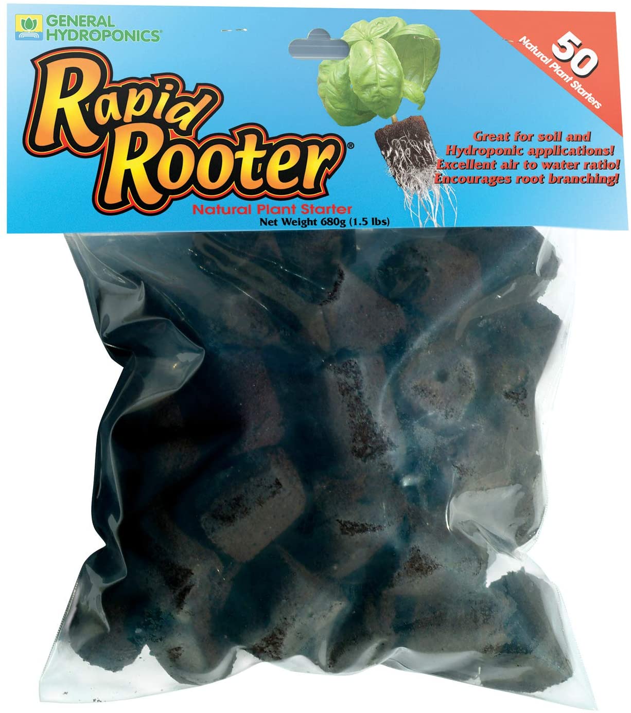 Hydroponics Rapid Rooter Plant Seed Starters Replacement Plugs 50 Pack - Dealjas