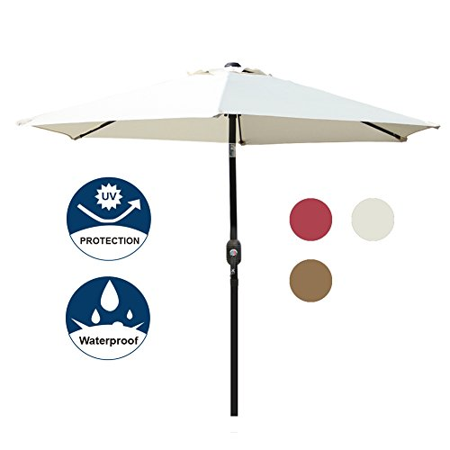 7.5 ft Patio Umbrella Push Button Tilt Crank Outdoor Table Cantilever - Dealjas