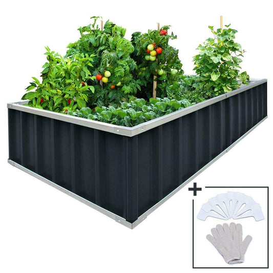 Raised Garden Bed Outdoor Galvanized Metal Vegetable Planter Box - Dealjas