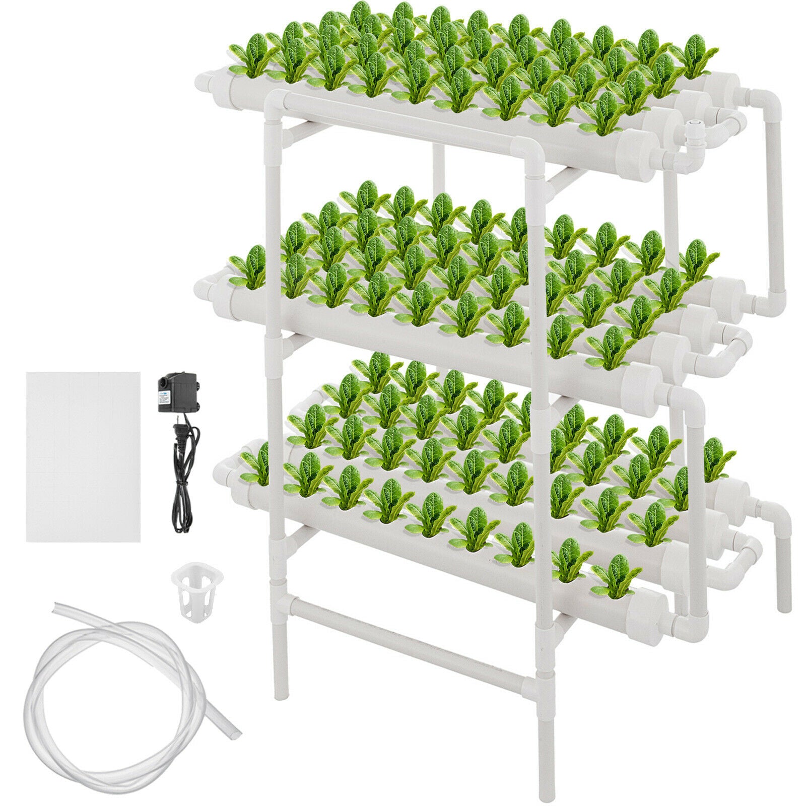 Hydroponic Grow Kit 108 Garden Plant Vegetable Sites 12 Pipes 3 Layers - Dealjas