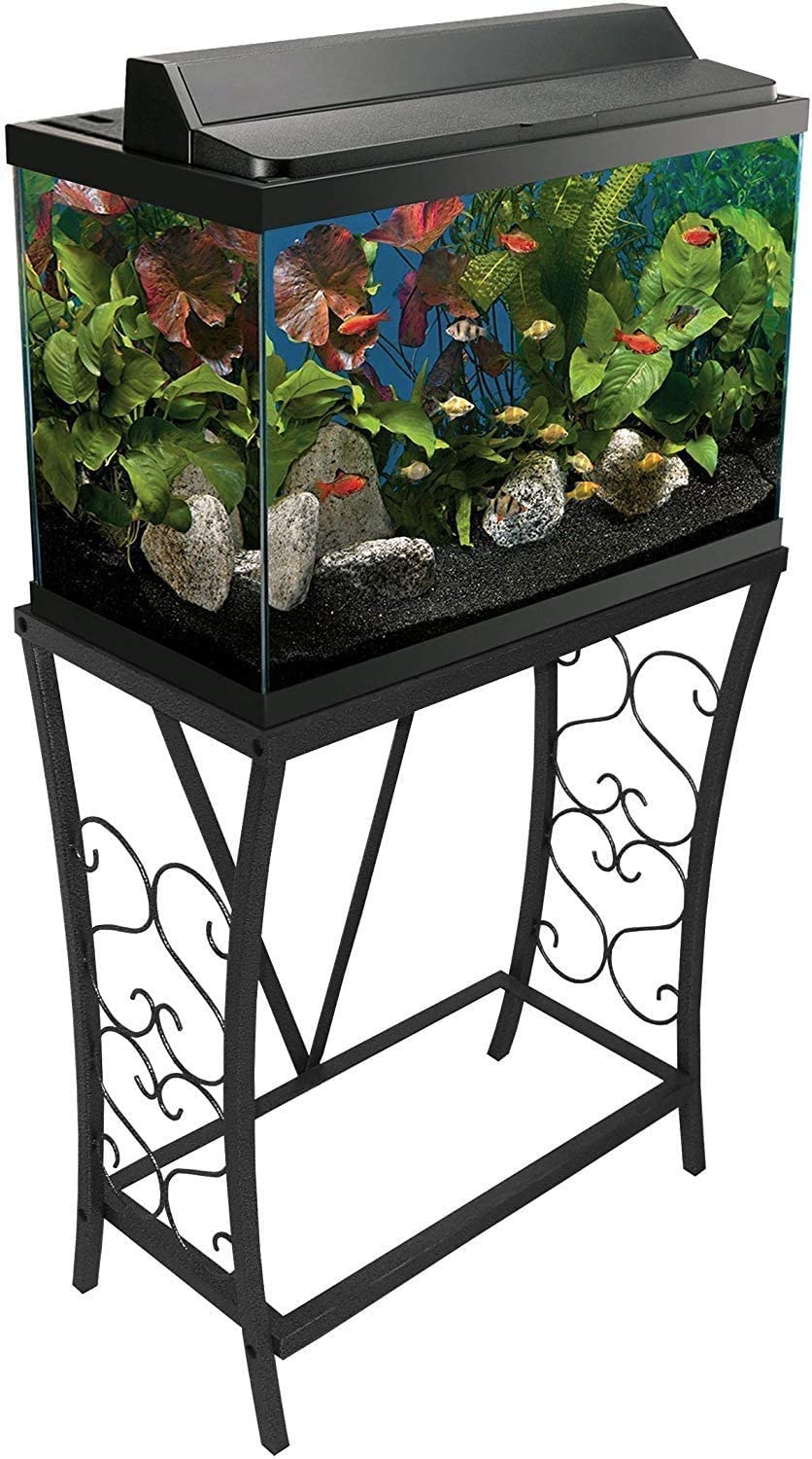 Aquarium Stand 20 Gallon Metal Fish Tank Small Animal Stand Black - Dealjas