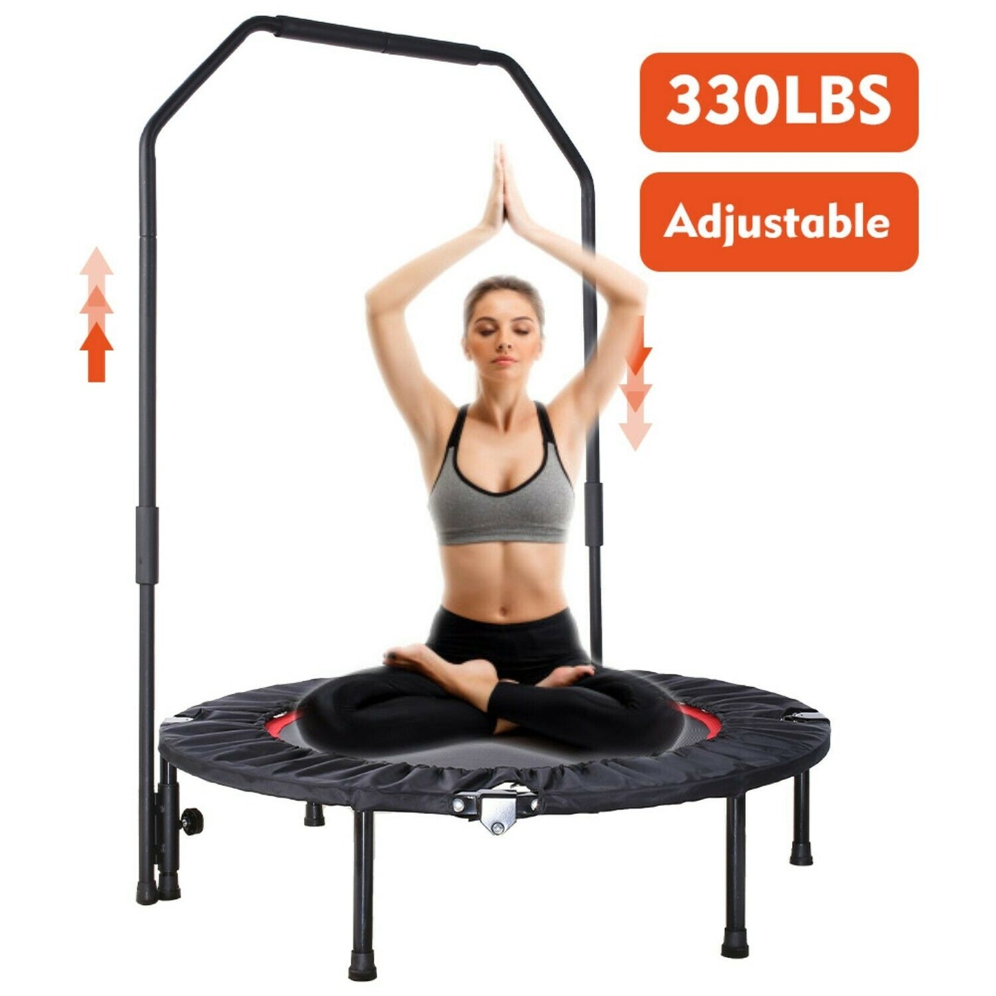 40" Adjustable Fitness Mini Trampoline Rebounder for Workout Exercise of Adult Kids - Dealjas