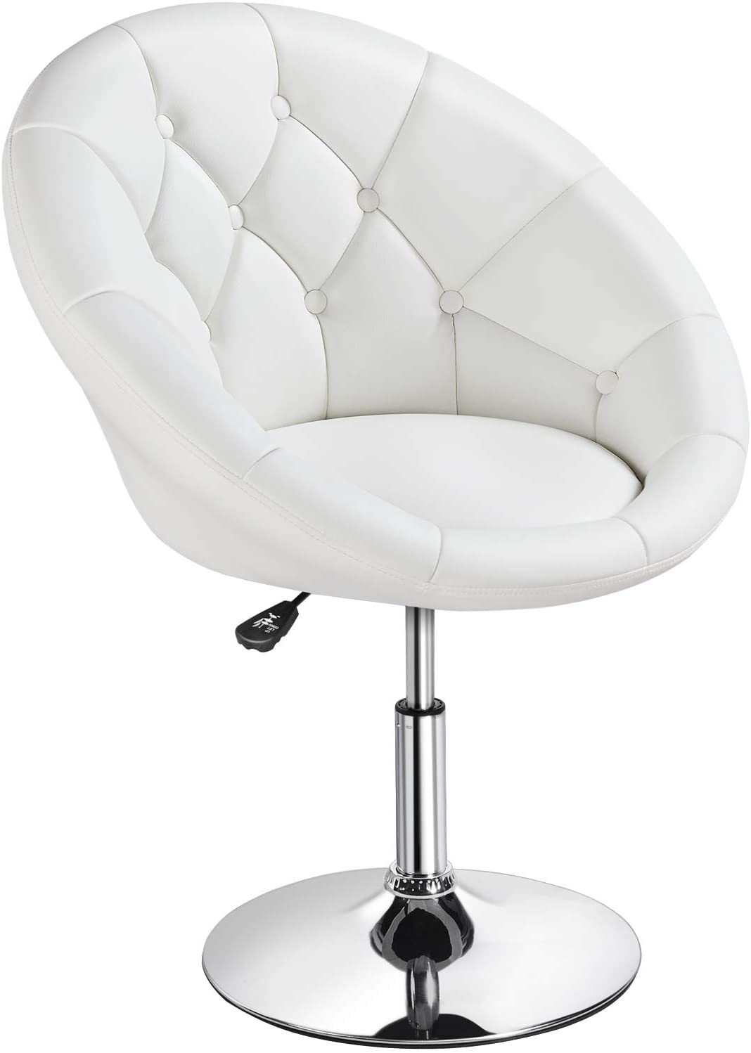 Vanity Chair Adjustable Round Back Seat Tilt Swivel Seat Barstool - Dealjas