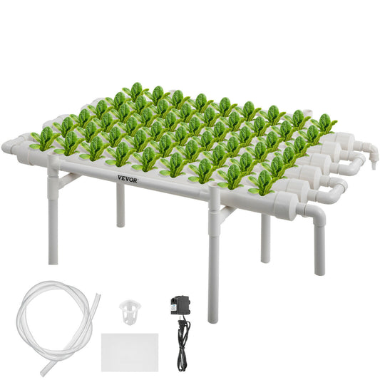 Hydroponic Grow Kit 54 Garden Plant Vegetable Sites 6 Pipes 1 Layer - Dealjas