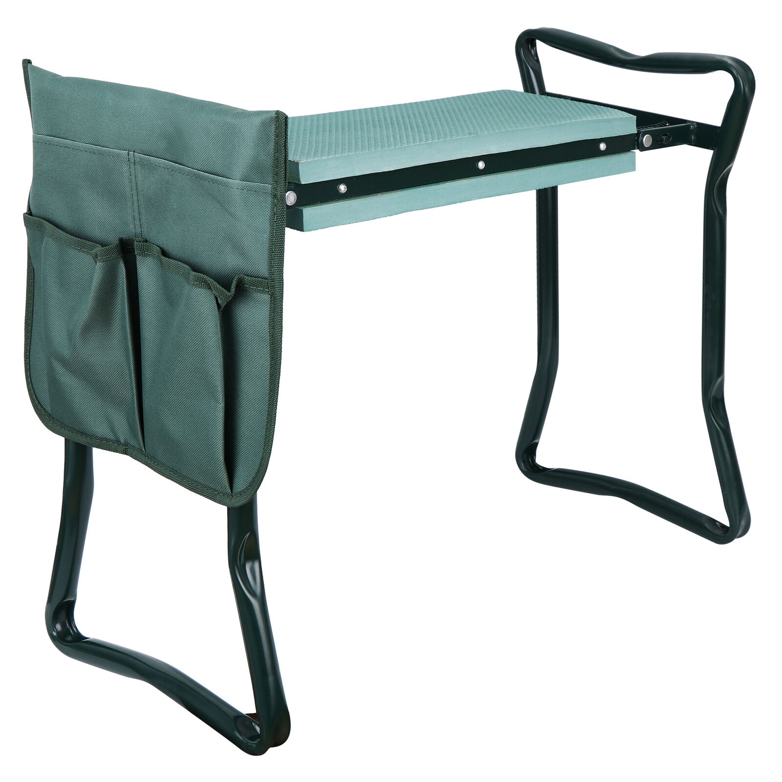 Folding Garden Kneeler Bench Stool Eva Pad Seat With Tool Bag Pouch - Dealjas