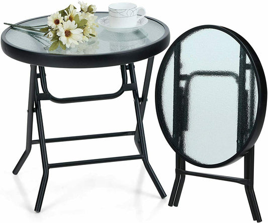 Round Coffee Table Living Room Side Table Outdoor Folding Tables - Dealjas