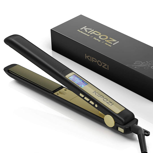 Professional Flat Iron Titanium Hair Straightener Adjustable Temperature - Dealjas