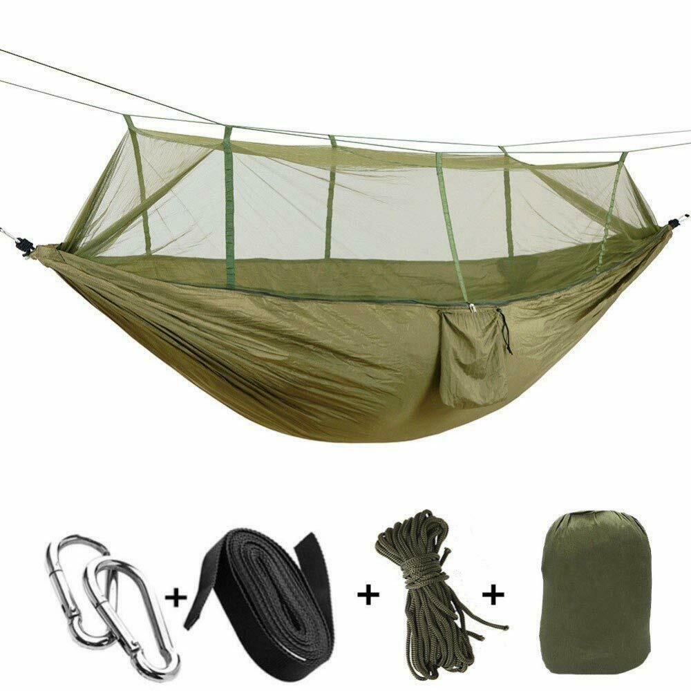 Camping Hammock with Mosquito Net Outdoor Hanging Sleeping Swing Chair - Dealjas