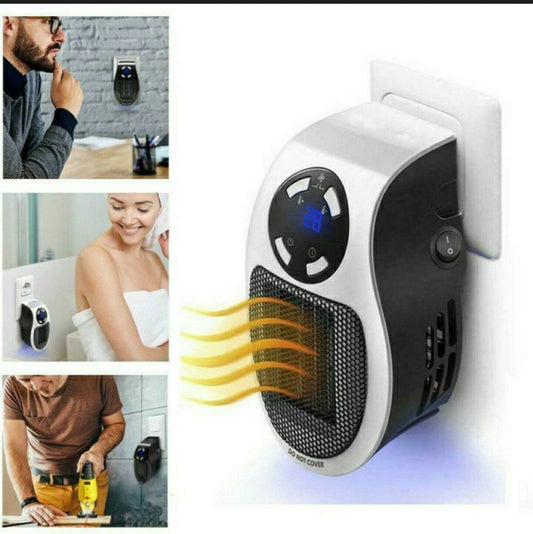 Portable Mini Electric Plug-In Wall Heater Handy Room Blower Fan Radiator - Dealjas