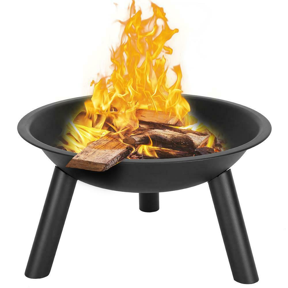 22" Fire Bowl Backyard Wood Burning Heater Iron Bowl Patio Fire Pit - Dealjas