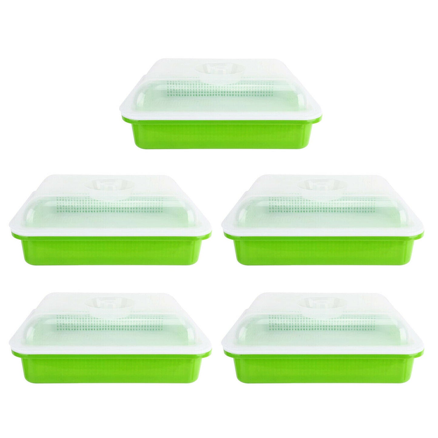 Seed Starting Trays Germination Plastic Seedling Tray with Dome 5 Packs - Dealjas