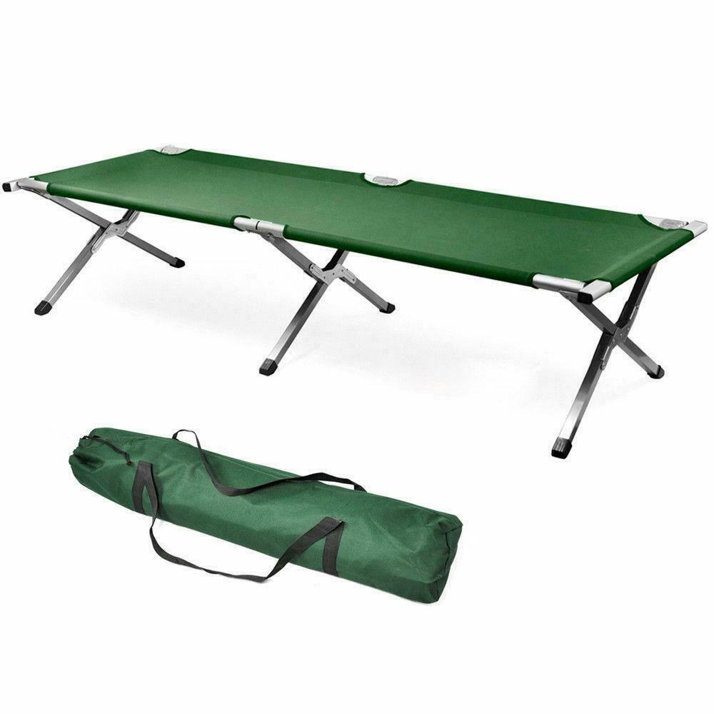 Portable Fold Up Bed for Camping Military Style with Bag - Dealjas