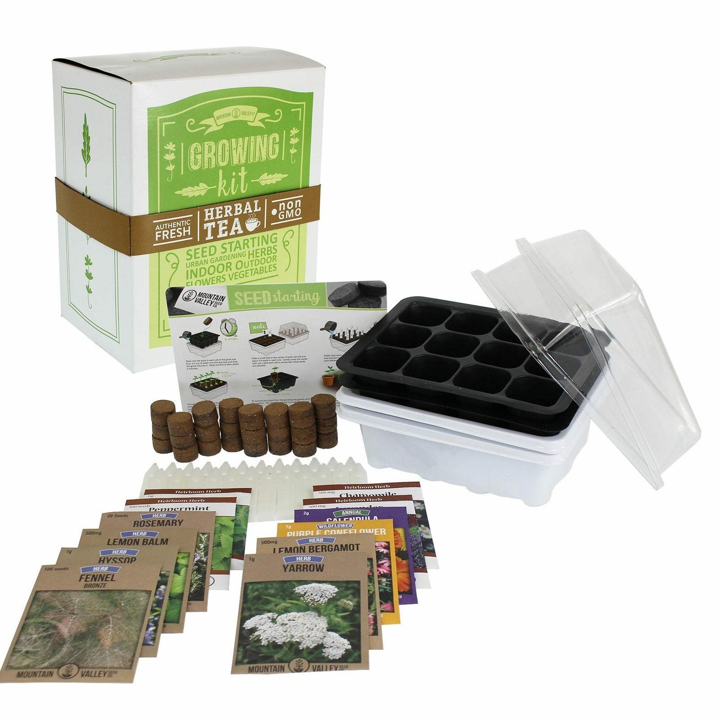 Indoor Medicinal and Herbal Tea Garden Seed Starter Kit Non GMO Seeds - Dealjas