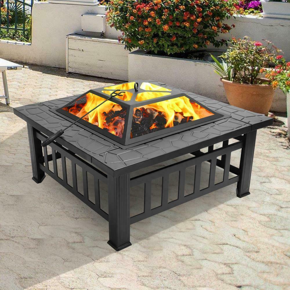 Wood Burning Fire Pit Outdoor Heater Patio Deck Stove Fireplace Bowl - Dealjas