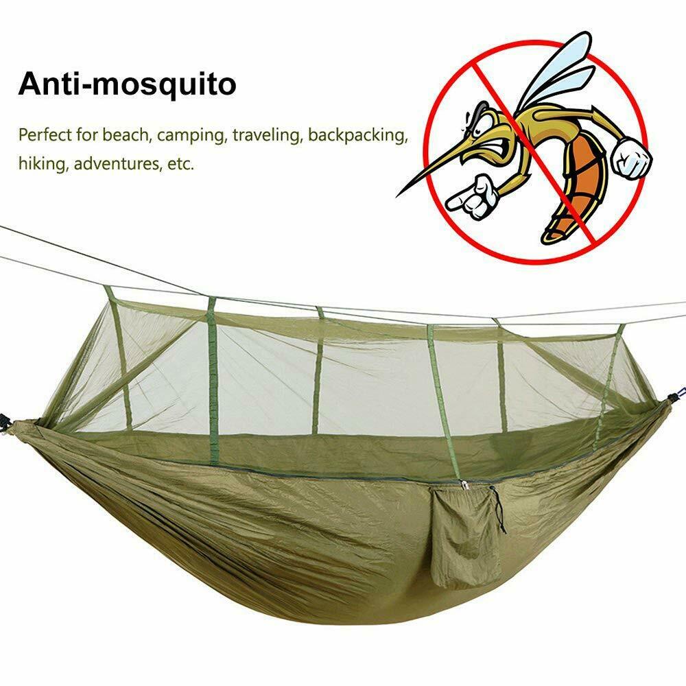 Camping Hammock with Mosquito Net Outdoor Hanging Sleeping Swing Chair - Dealjas