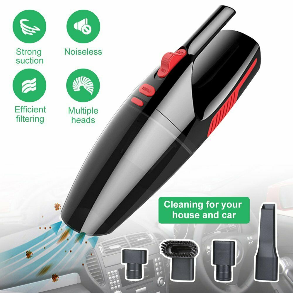 Cordless Car Vacuum Cleaner 12V 120W Auto Mini Portable Wet Dry Powerful Vac - Dealjas