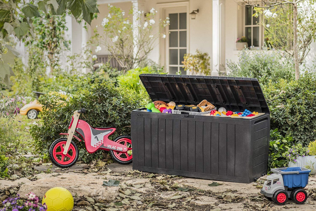 Outdoor Storage Bench 71 Gallon Patio Cushion Organizer Garden Seat Box - Dealjas