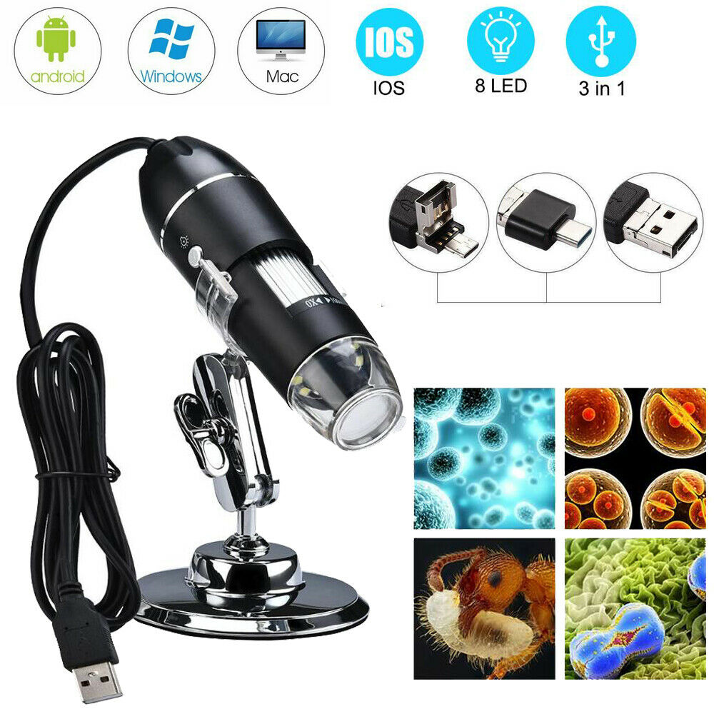 USB Digital Microscope 1600X Handheld Portable Plugable Zoom Scope - Dealjas