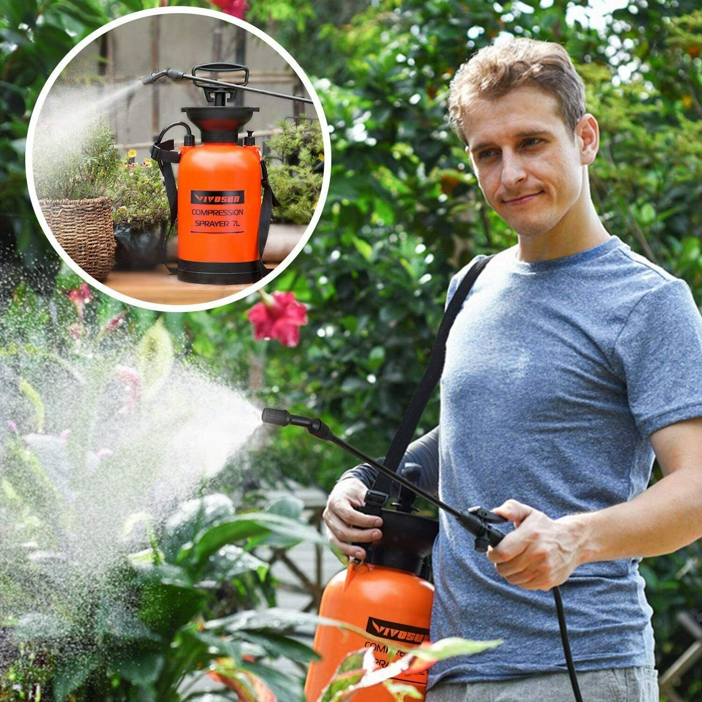 Pump Pressure Sprayer with Relief Valve Handheld Garden Spray 2 Gallon - Dealjas