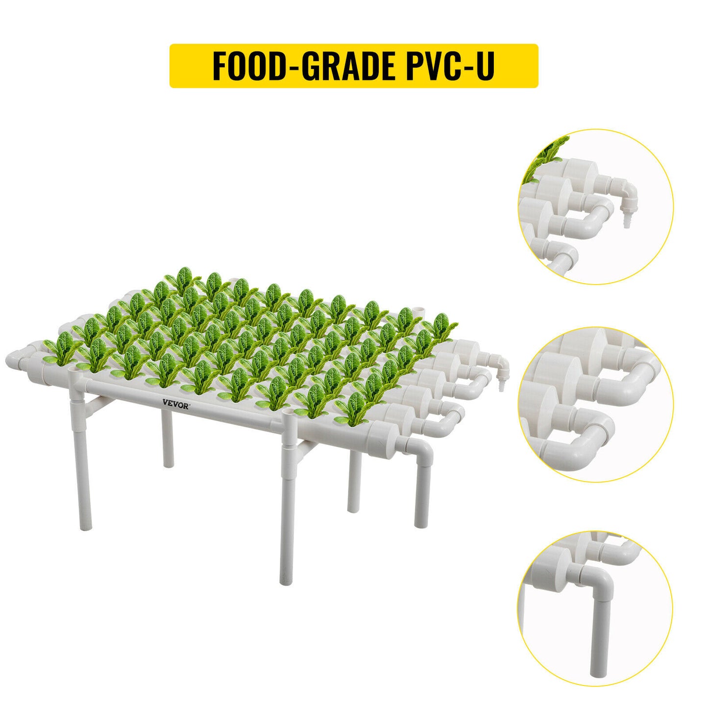 Hydroponic Grow Kit 54 Garden Plant Vegetable Sites 6 Pipes 1 Layer - Dealjas