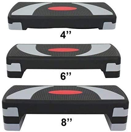 Fitness Aerobic Step Adjustable Exercise Stepper Bench with Risers - Dealjas