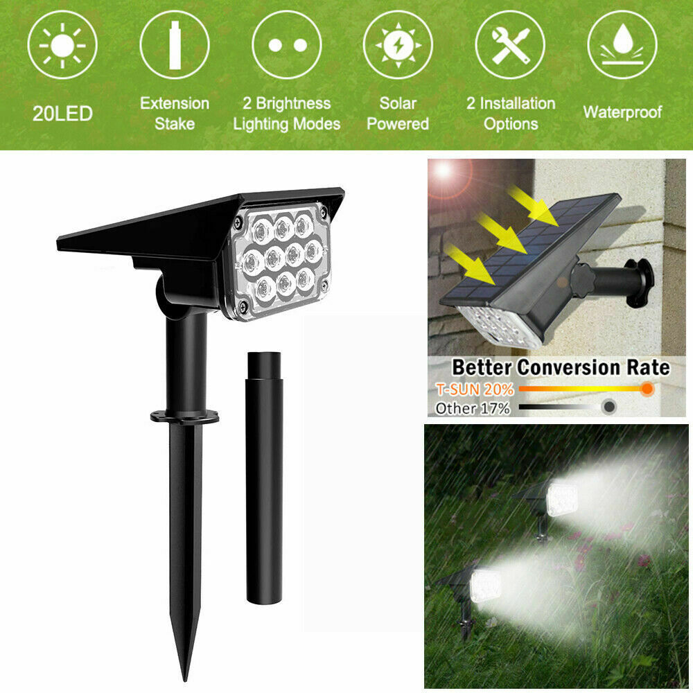 Outdoor LED Spot Lights Landscape Spotlights Garden Solar Powered Lamp - Dealjas