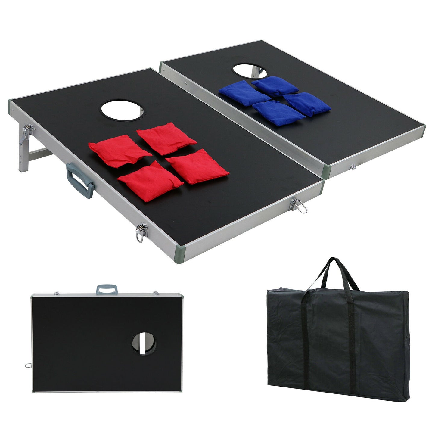 Corn Hole Bean Bag Toss Game Set Outdoor Foldable Throwing Game Boards - Dealjas