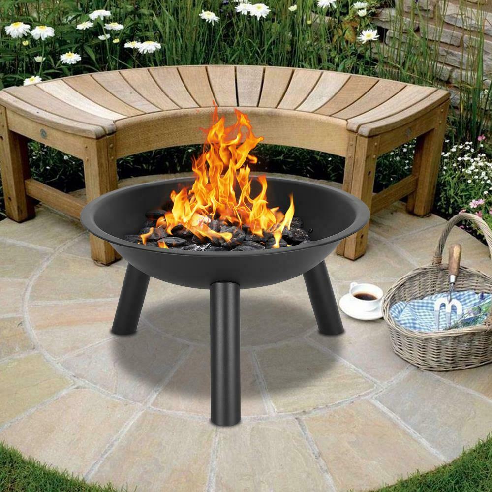 22" Fire Bowl Backyard Wood Burning Heater Iron Bowl Patio Fire Pit - Dealjas